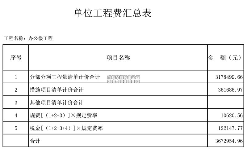 工裝辦公大樓裝修報價明細